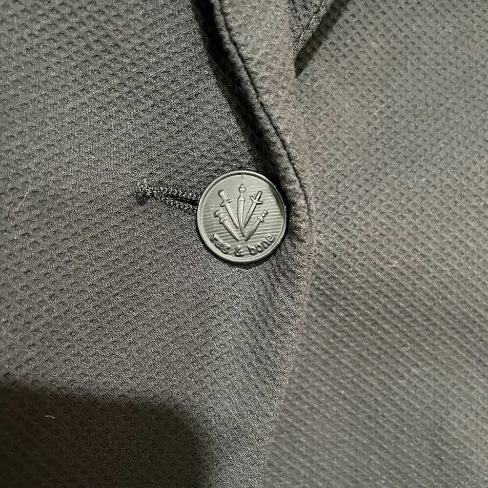 Rag & Bone Edgy Black Mesh Back Blazer Statement … - image 3